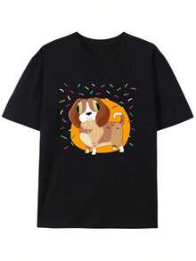 Nueva Llegada Camisetas Divertidas de Manga Corta Unisex a la Moda Resistentes al Sudor Regalo para Padre (2) 1 Pieza - Negro - Ver 1