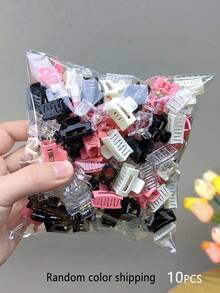10pcs/30pcs Women's Medium Square Hair Claw Cartoon Flower Wavy Colorful Small Hair Clips, (Random Color) - Multicolor - View 6