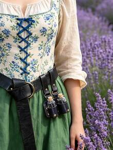 1 Set Medieval Alchemy Faux Leather 3 Cork Potion Bottles, Fantasy Waist Bag/Side Bag, Viking Cosplay Accessories, With Belt Loop, Renaissance Witch Props, Magic Potion Bottles, Suitable For LARP Cosplay, Renaissance Fair Cosplay Halloween Cosplay Props,Party - D - View 28
