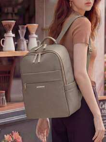 Waterproof Large Capacity Backpack, Versatile And Fashionable - Khaki - View 2