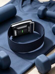 5.0 SuperKnit Luxe Band - Fits 5.0/MG - Supports ECG Function, Premium Accessory For Wearable Health & Fitness Devices - High-Grade Metal Material - Navy Blue - View 4