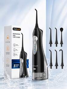 Mornwell 1Set D52 Cordless Water Flosser For Teeth, 300ml USB Rechargeable Oral Care Cleaner, 3 Modes, IPX7 Waterproof With 6 Jet Tips For Home, Travel & Braces Cleaning - Multicolor - View 14