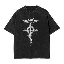 Camiseta 100% algodón, corte holgado con estampado Elder Emo Club Y2K. - Negro - Ver 1