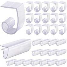 Glarks - Juego de 30 clips de plástico para mantel de 2 tipos clips para zócalo de mesa con gancho y lazo para eventos de boda fiesta pícnic interior y exterior - Pinzas para mantel AB - Ver 2