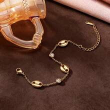 1pc Elegant Stainless Steel Pig Nose Clip Rhinestone Bracelet For Women, Suitable For Daily Wear - Pig Nose Bracelet - View 4