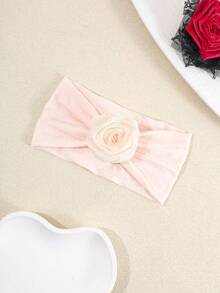 3pcs Solid Color Rose Flower Princess Headband, Comfortable Soft Elastic Hair Accessories Set, Suitable For Photography And Gifts - Multicolor - View 3