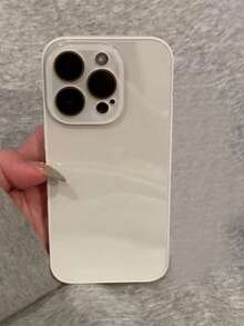 1 elegante funda para teléfono, no incluye cordón ni soporte. Diseño minimalista de color sólido y elegante, sin marco, con película protectora para la lente, compatible con 16 ProMax, 13/14 Pro, anti-huellas, compatible con 15/15 ProMax, resistente al agua, a los golpes, a las caídas y a los arañazos. - Blanco - Ver 1
