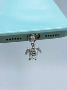 1pc Turtle Alloy Phone Dust Plug Pendant, Phone Accessory Decoration, Compatible With IOS And Android Systems, Suitable For Lightning Type-C Interface Dust Plug - Multicolor - View 1