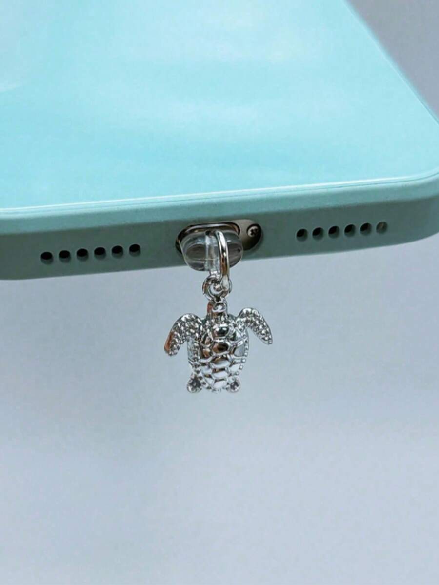 1pc Turtle Alloy Phone Dust Plug Pendant, Phone Accessory Decoration, Compatible With IOS And Android Systems, Suitable For Lightning Type-C Interface Dust Plug - Multicolor - View 1