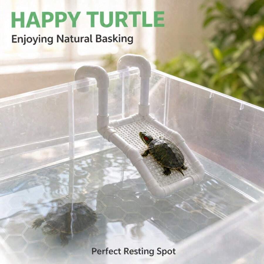 PVC Mesh Hanging Turtle Basking Platform - Deep Water Fish Tank Non-Slip Climbing Ramp, DIY Reptile Habitat Decor - View 1