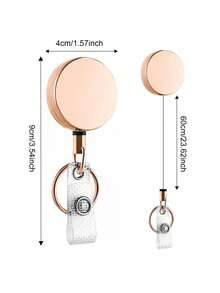 1Pc Retractable Metal Badge Easy-Pull Buckle Portable ID Card Holder Lanyard Keychain For ID Cards,Keys,Business Card Holders,For Work And Daily Use - Multicolor - View 4
