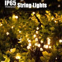 1 String Of 20/50/100/200 LED Solar Powered Lights, Outdoor Green Wire Solar Christmas Lights, 8 Flashing Modes, Suitable For Stage Lighting, Christmas Tree, Garden, Wedding Decor, Outdoor Camping, Halloween Decor, Suitable For Garden, - Solar String Lights - View 5