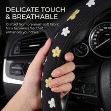 1pc Cute Flower Car Steering Wheel Cover, Fits 14.6-15in, Easy To Install Breathable, No Inner Ring Design For Sedan, SUV, Unisex, Car Interior Accessories - Multicolor - View 6