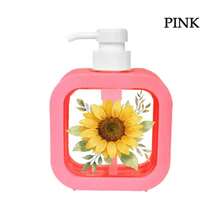1pc Luxury Floral Sunflower Print Color Block Border Press Dispenser Bottle, Large Capacity Multi-Specification Hand Soap Bottle, Bathroom Toiletries Lotion Dispenser Empty Bottle, Dish Soap Shower Gel Universal Dispenser Container, Household Countertop Storage Daily Necessities - Multicolor - View 13