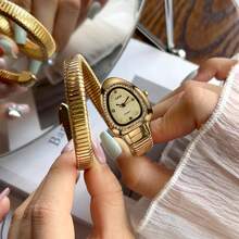 gedi 1 buah Jam Tangan Gelang Wanita Berbentuk Ular, Jam Tangan Quartz Merek Ternama - Hitam - View 7