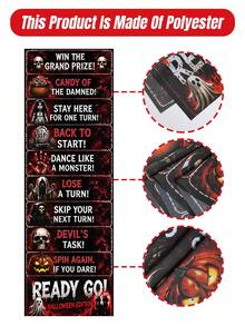1pc Halloween Horror Text Scoring Game Scroll, Black And Red Ghost Pumpkin Pattern Game Scroll, Halloween Party Game, Happy Halloween Decoration, Halloween Family Gathering Fun Activity, Family Gathering First Choice, Prop To Create Halloween Atmosphere, Winter Decoration, Halloween Home Decor, Halloween Gift, Party Favor - Horror Text - View 12