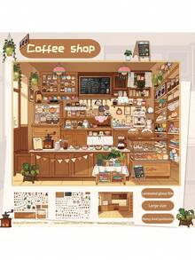 沉浸式貨運景觀貼紙 多場景微縮商店素材貼紙 全景定位免裁剪 DIY 剪貼簿裝飾材料 學用品 - 長方形 - 查看 18