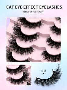 GROINNEYA 7 Pasang Bulu Mata Palsu Tebal dan Bervolume Gaya Mata Kucing, Bahan Mink, Bulu Mata Palsu Strip Alami, Cocok untuk Pesta, Pemakaian Sehari-hari, Desain Mata Kucing, Dapat Digunakan untuk Berbagai Acara - Cat eye Lashes - View 4