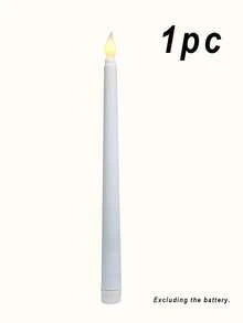 1-12pcs LED Flameless Flickering Candles, Battery Operated LED Taper Flickering Candles, Flameless LED Electronic Candles, Realistic Candles, Suitable For Wedding Decoration, Party, Dining Table, Home, Room, Christmas Decoration, Thanksgiving Decoration, Halloween Decoration - White - View 11
