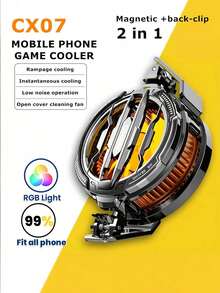1PC Temperature Controlled Cooling Phone Cooler With Magnetic Back Clip For Quick Cooling, Low Noise, On-Site Gaming Video Viewing, Daily Use, Efficient Cooling In Summer, Universal Phone Cooler (No Data Cable Included) - Multicolor - View 1