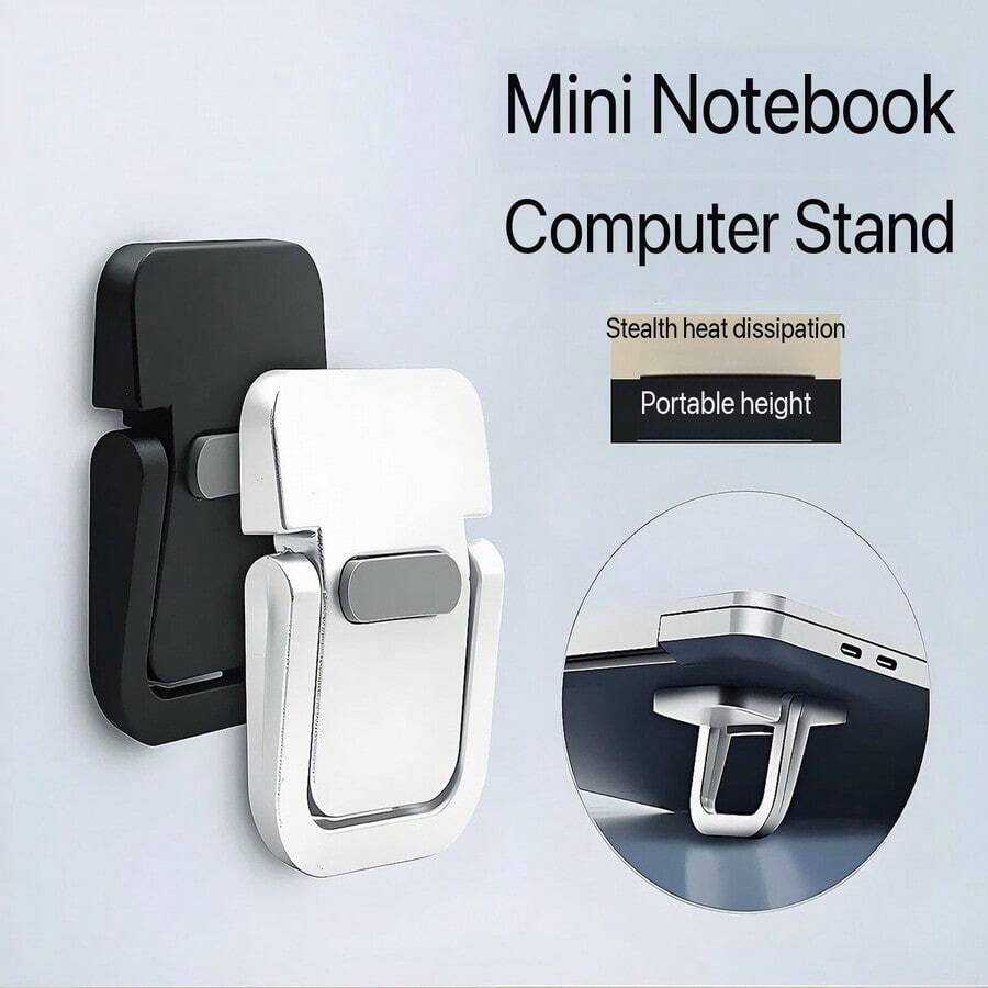 2 pièces/set Support de clavier portable, 2 supports de clavier d'ordinateur portable noirs et 2 argentés réglables, avec 2 réglages d'angle et pieds pliables auto-adhésifs, mini support d'ordinateur portable pliable, convient à la plupart des supports de clavier d'ordinateur portable, pieds de support portables, coussinet de rehaussement de bureau, support de clavier invisible, mini support pliable