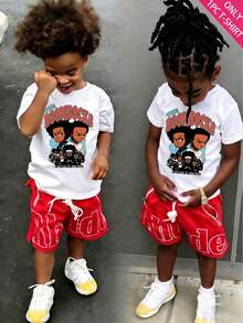 1PC T-Shirt Boys' Cotton Round Neck T-Shirt, Casual And Comfortable Spring And Summer Short-Sleeved Printed Top - 白色4 - 查看 2