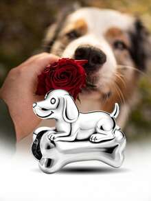 1pc 925 Sterling Silver Dog Bone Bead, Suitable For Women Bracelet/Bangle DIY Jewelry Making, Daily Decoration - Dog Bone - View 7