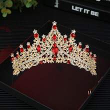 1 buah Mahkota Paduan Logam Bergaya Barok Vintage dengan Hiasan Berlian Imitasi Bentuk Tetesan Air, Cocok untuk Pernikahan, Ulang Tahun, dan Pesta Liburan Wanita - Berwarna merah muda - View 16