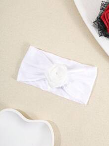 3pcs Solid Color Rose Flower Princess Headband, Comfortable Soft Elastic Hair Accessories Set, Suitable For Photography And Gifts - Multicolor - View 5