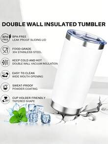 6PCS-20oz Tumbler With Lid Stainless Steel Double Wall Vacuum Insulated Tumblers Powder Coated Cups Travel Mug Keep Drinks Cold And Hot - Multicolor - View 4
