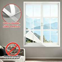 Summer Style, Minimalist White Design. Mosquito Nets Available In Multiple Sizes. Uses 2cm Adhesive Tape, Window Screen, Curtain Mosquito Net, Screen Door, Mesh, Window Insect Screen. - Screen Windows - View 15