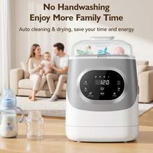 Baby Bottle Washer, Sterilizer & Dryer - All-In-One Cleaning Machine For Bottles, Pump Parts & Baby Essentials - Time-Saving & Effortless Care - White - View 2