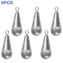 3/6pcs Water Drop Hanging Ring Lead Sinkers, Calibrated Lead, Line- - Grey - View 22