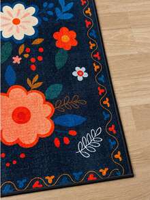 Chilai Home Geometric Striped Abstract Area Rug - Colorful Maximalist Digital Print Floor Mat For Living Room & Bedroom, Made In Turkiye 80x200 Cm, 80x300 Cm,100x200 Cm, 120x180 Cm - Navy Blue - View 3