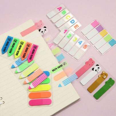 2pcs Creative Cute Sticky Notes, Suitable For Messages And Office Marking Index, Back To School Essential, Creative Cute Sticky Note Set