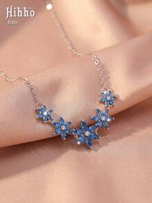 Hihho 1pc Sweet Fashion 5-Flower Pendant Necklace, Suitable For Girls, Family, Friends, Summer Exquisite Fashion Beach Party Vacation Jewelry Accessory, Perfect As A Birthday Gift - 5 Flowers - View 4