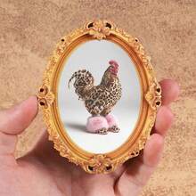 1pc Pink Chicken Pattern Wooden Refrigerator Magnet, Craft Gift Suitable For Home Fridge And Mailbox Decoration! - one-size - View 28