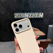 噴漆無框糖果色液態矽膠手機殼，分體設計大鏡頭開孔防指紋超薄殼，適用於 iPhone 17 16 15 14 13 Pro Max 12 Pro Max 11 手機殼，多款節日禮物 - 白色 - 查看 2