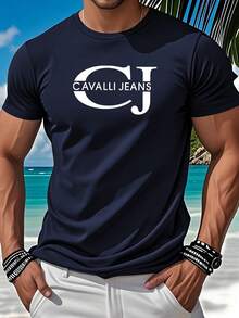 Camiseta de manga corta con cuello redondo ed estampado gráfico para hombre, que marca el comienzo de una nueva de moda veraniega - nero - Visualizzare 6