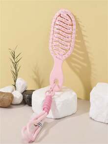 1/2件迷你橢圓形梳子，適合作為女性筆記本吊飾，完美適用於旅行、戶外和學校使用，也可作為便攜旅行梳子，適合作為包包吊飾，便攜式，適用於各種場景，迷你按摩 - 多款 - 查看 4