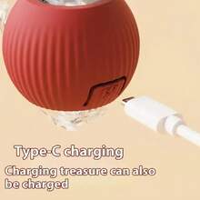 Cat Toy Ball with Tail Rope, Smart Rolling Ball, LED Light, Electric Self-Rolling Pet Toy, Interactive Cat Jumping Ball, Automatic Cat Teaser Ball, Small Dog Toy, Pet Excercise, Cat Activity - Rojo - Ver 6
