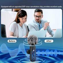 HITOZON Professional Wireless Lavalier Microphone, Suitable For Smartphones, Plug And Play, For Video Recording, Teaching, Interviews, Podcasts, Etc. Wireless Omnidirectional Condenser Recording Microphone, Suitable For Vlogging - Black - View 6