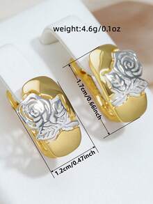 1 par de pendientes de aro elegantes, diseñados para mujeres, adecuados para bodas, compromisos, fiestas de aniversario, regalos del Día de San Valentín - 10# - Ver 11