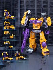 Destroyer 6-In-1 Transformable Construction Vehicle Set, Independent Vehicle Transformation And Free Combination Assembly, High-Quality Alloy + Durable ABS Material, Classic Construction Robot Design, Popular Hobby Collectible Holiday Gift For Teen Collectors - Multiple Styles Available (collect All 6 to Combine) - View 16
