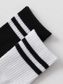 1/3/5/6/10 Paar schwarz-weiß gestreifte Herren-Wadenwärmer-Set, Geschenk für Freund, Herren-Geschenk - Verschiedenfarbig - Übersicht 6