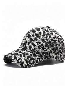 Gorra de béisbol con estampado de leopardo, estilo unisex simple, moderno y versátil - A - Ver 2