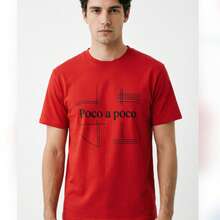 Pure Cotton T-Shirts, Men's T-Shirts, Women's T-Shirts, Printed T-Shirts, Short-Sleeved T-Shirts, Modern And Casual, With A Sloth Print. - 紅色 - 查看 4