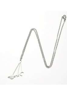 1pc Stainless Steel Crescent Moon Necklace - XL919 - View 6