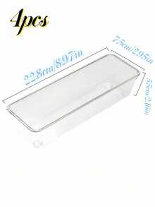 6Pcs Universal Transparent Drawer Cup And Fork/Spoon Storage Box, Desktop Arrangement Storage Box, Portable Drawer Storage Organizer, Desktop Organization Storage Box, Cutlery Divider Box, Drawer Storage Set - Multicolor - View 13