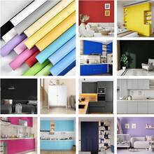 1 Roll Self-Adhesive Thickened Matte Wallpaper Sticker, Living Room Bedroom Wardrobe Furniture Renovation Sticker, Cabinet Sticker, Solid Color Waterproof Contact Paper, Multiple Colors Available. - Solid Color - View 3